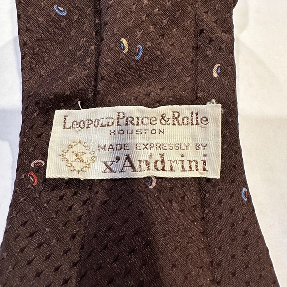 LEOPOLD PRICE & ROLLE HOUSTON TIE MADE EXPRESSLY BY X'ANDRINI EUC RARE 100% SILK - Picture 7 of 7